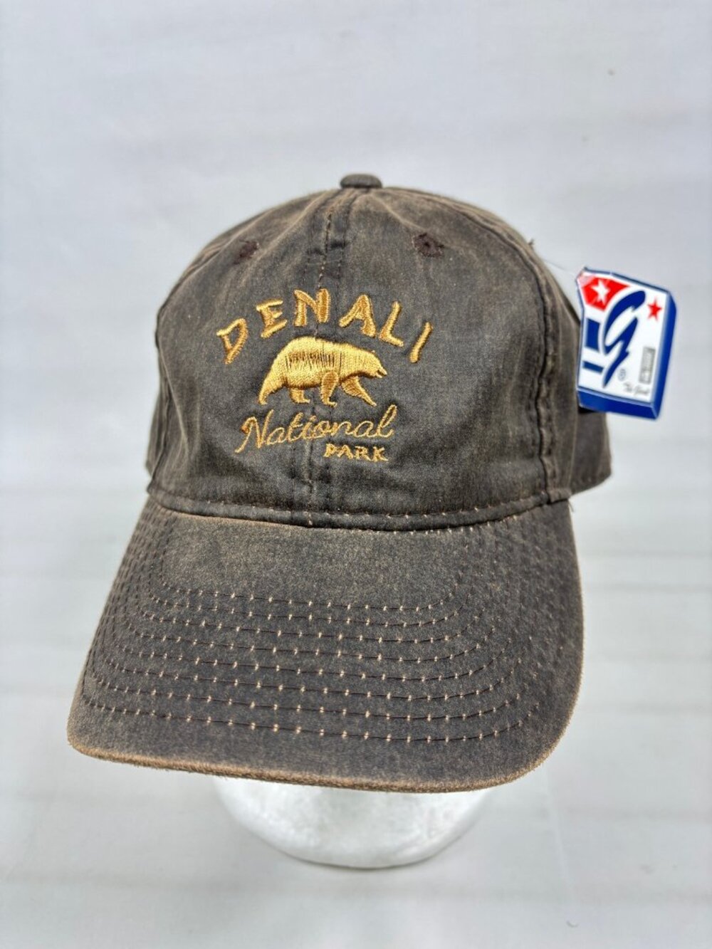 Denali National Park Hat The Game Grizzly Bear Waxed-Look Canvas Dad Cap NWT